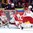 HELSINKI, FINLAND - DECEMBER 31: USA's Sonny Milano #28 gets the puck past Denmark's Mathias Seldrup #1 for a second period goal with Denmark's Morten Jensen #15, Jeppe Korsgaard #20 and Jeppe Holmberg #23 in front during preliminary round action at the 2016 IIHF World Junior Championship. (Photo by Matt Zambonin/HHOF-IIHF Images)


